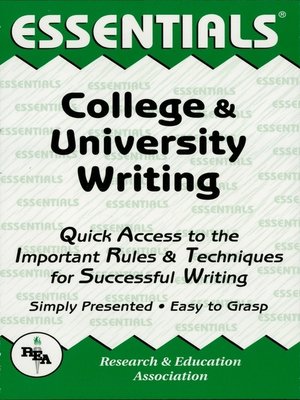 cover image of College and University Writing Essentials